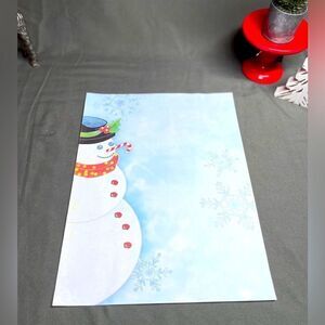 🎄❤️🎄 NEW Snowman Theme Stationery NWOT Holiday Border Colorful Imprintable…